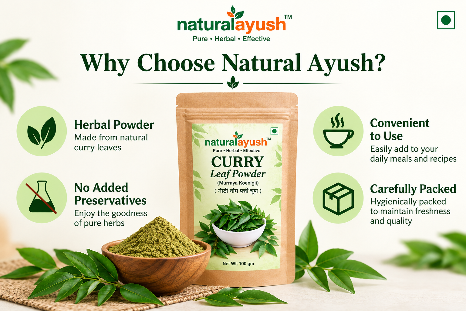 Curry Leaves Powder (Murraya koenigii) photo 1