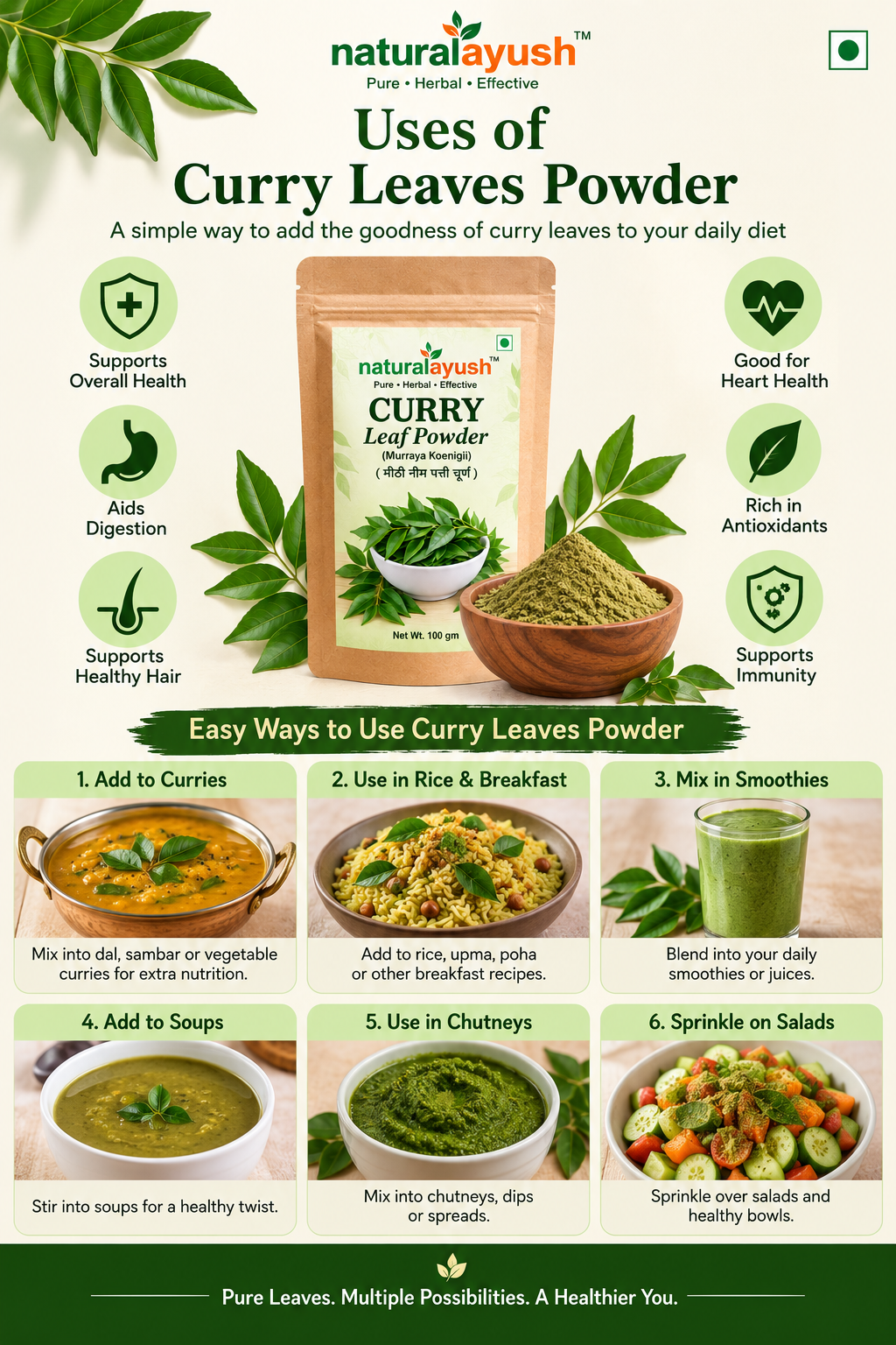 Curry Leaves Powder (Murraya koenigii) thumbnail 3
