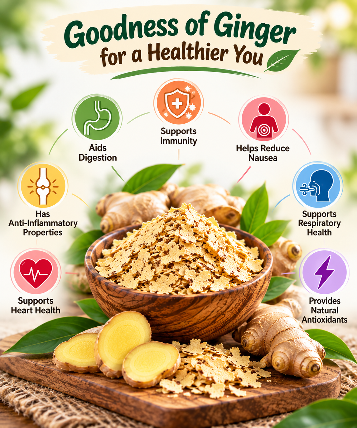 Ginger Flakes (Zingiber officinale) thumbnail 2