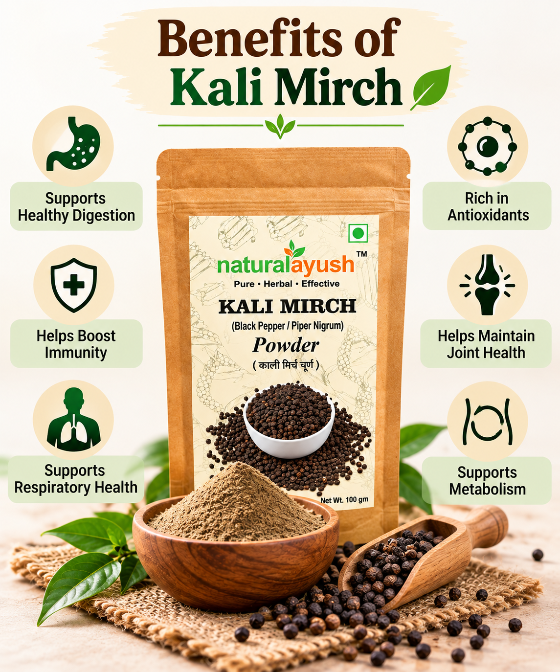 Kali Mirch Powder (Piper nigrum) thumbnail 4
