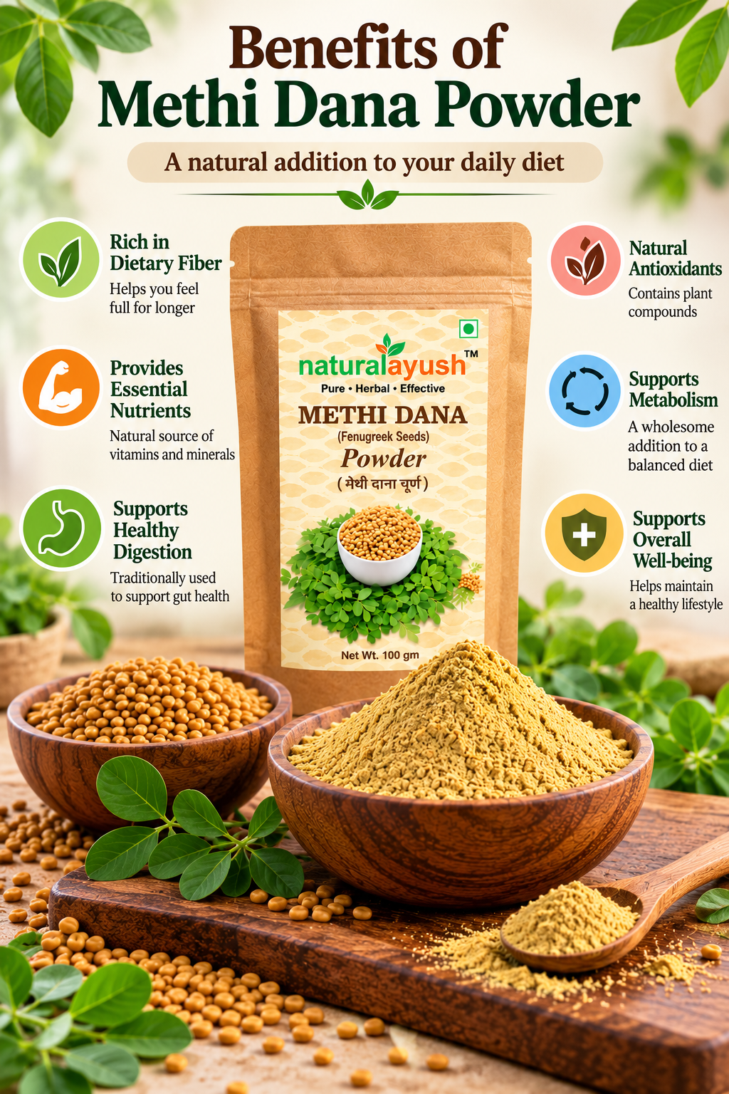 Methi Dana Powder (Fenugreek Seed Powder) thumbnail 2
