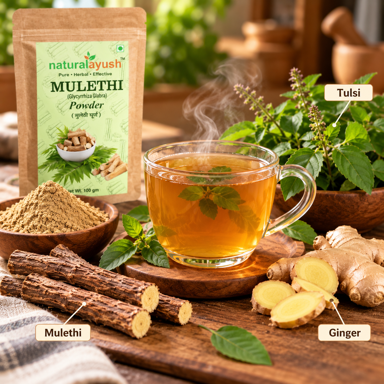 Mulethi Powder (Glycyrrhiza glabra) thumbnail 5