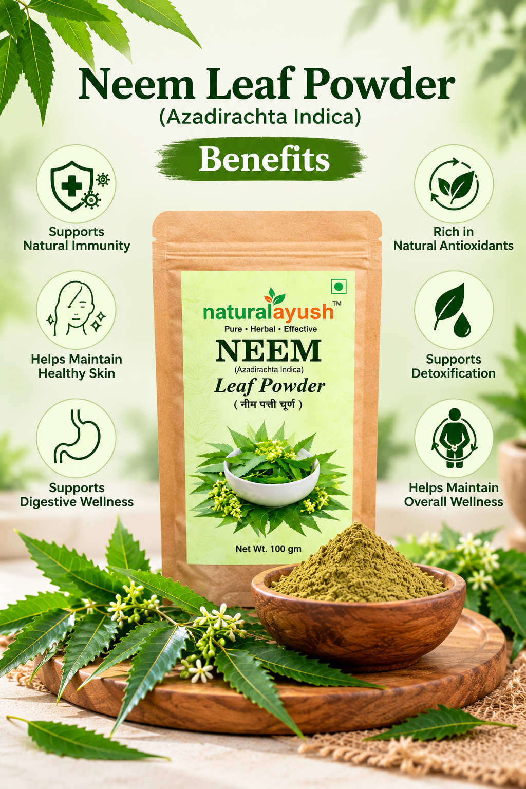 Neem Powder (Azadirachta indica) thumbnail 3