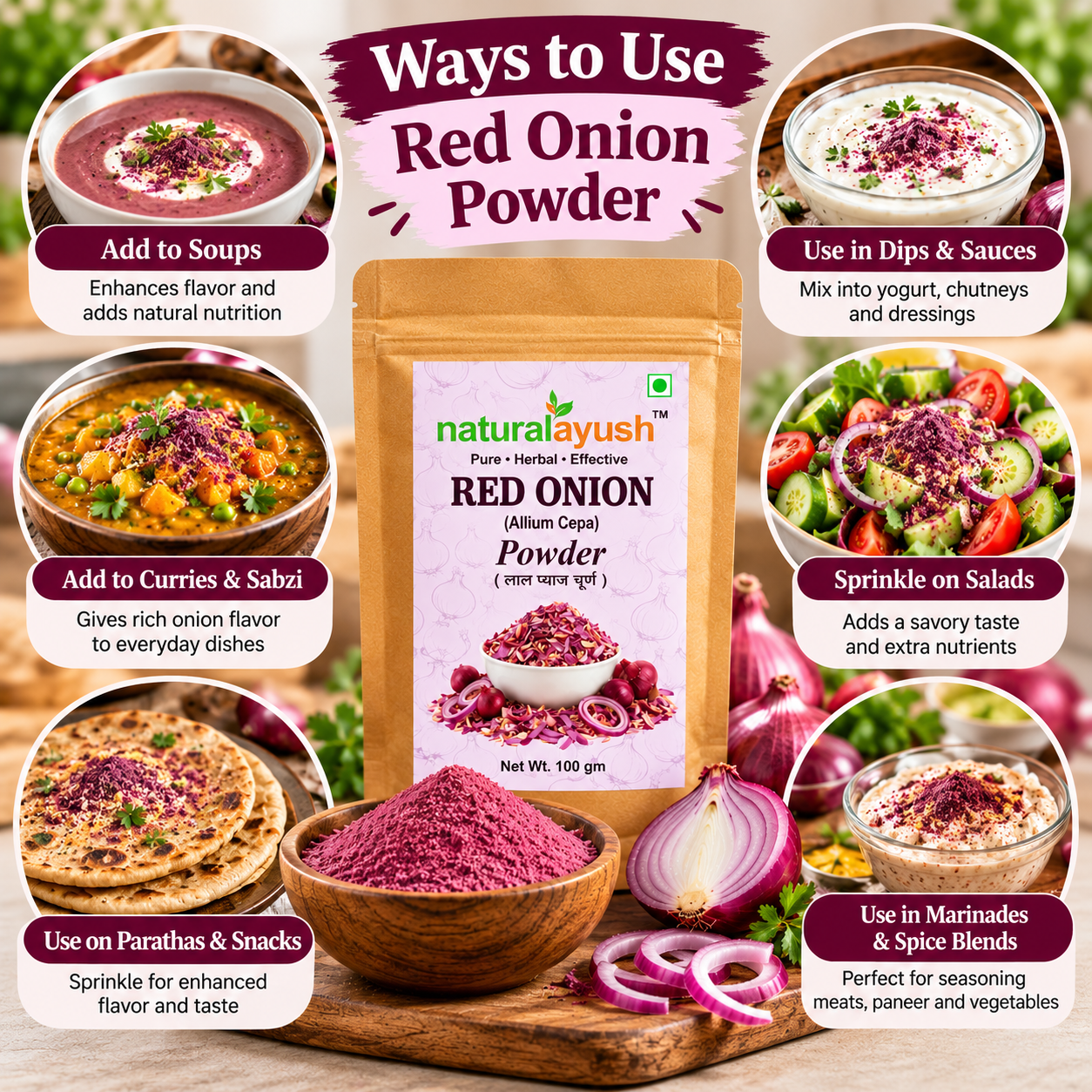 Red Onion Powder (Allium cepa) thumbnail 5