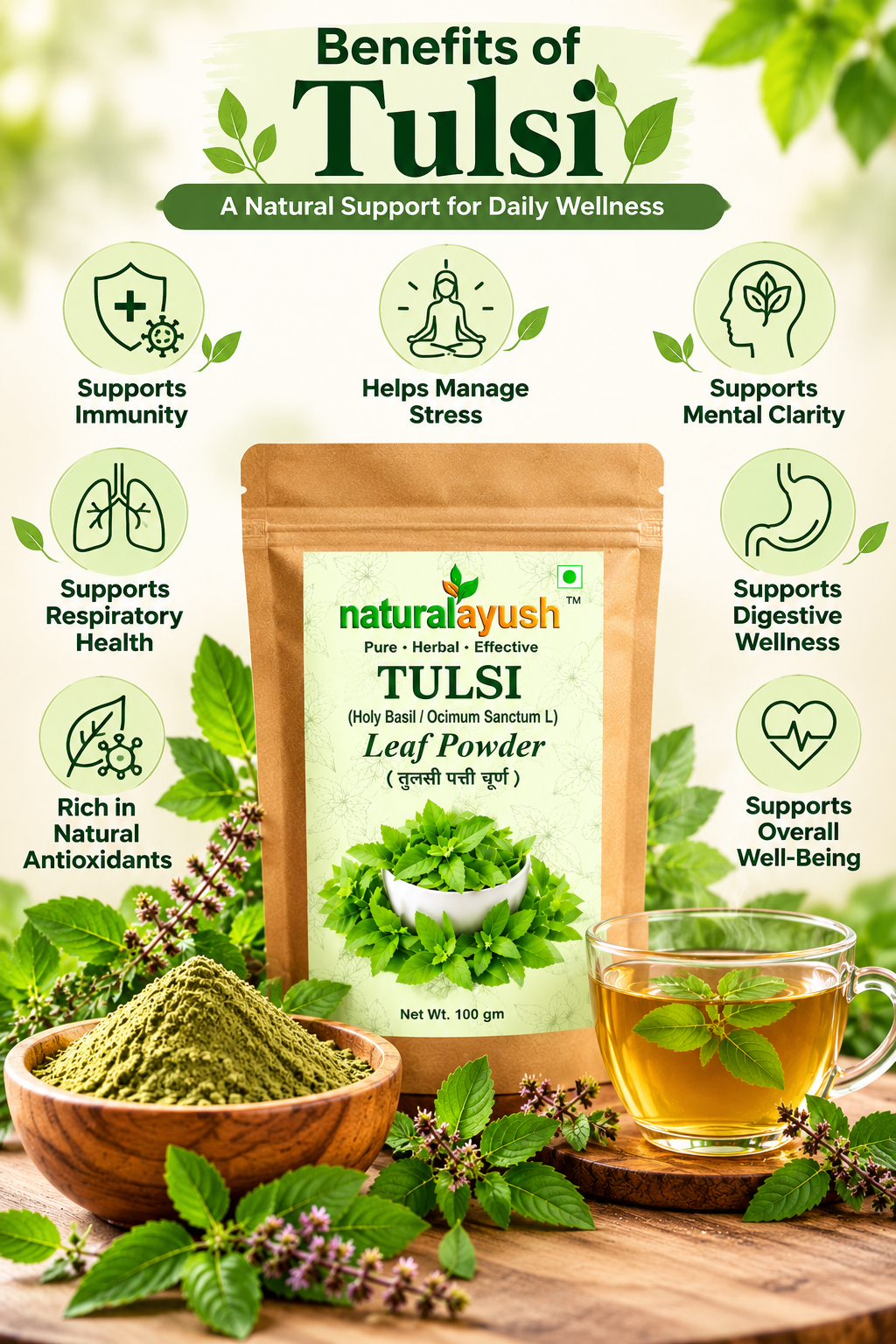 Tulsi Powder (Ocimum tenuiflorum) thumbnail 2