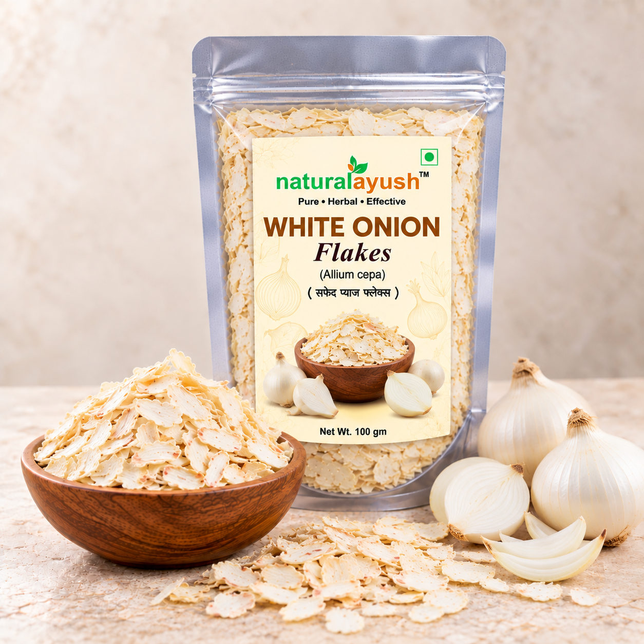 White Onion Flakes (Allium cepa)