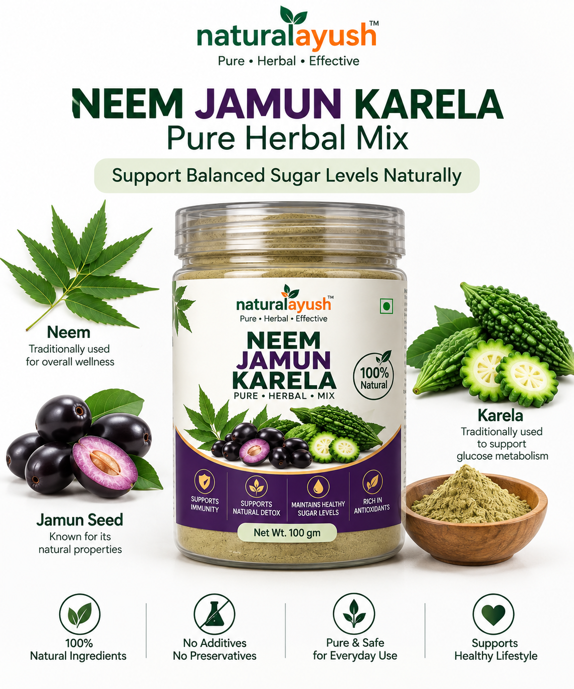 Neem Jamun Karela Mix Powder thumbnail 3