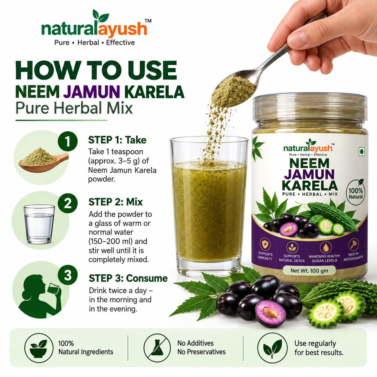 Neem Jamun Karela Mix Powder thumbnail 4
