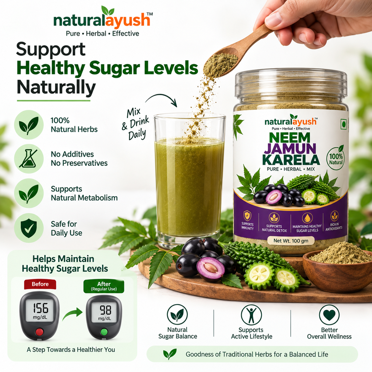 Neem Jamun Karela Mix Powder thumbnail 5